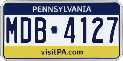 PA license plate MDB4127
