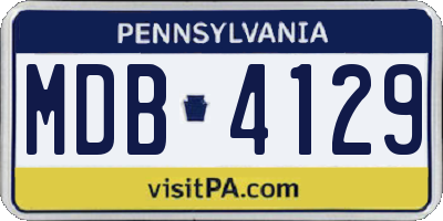 PA license plate MDB4129
