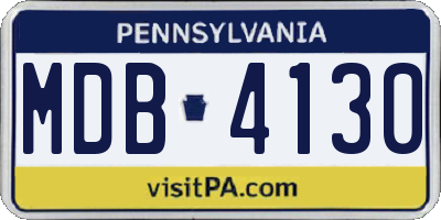 PA license plate MDB4130