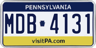 PA license plate MDB4131