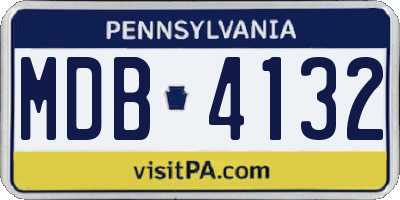 PA license plate MDB4132