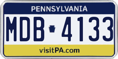 PA license plate MDB4133