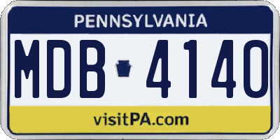 PA license plate MDB4140