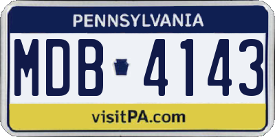 PA license plate MDB4143