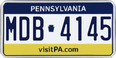 PA license plate MDB4145