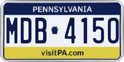 PA license plate MDB4150