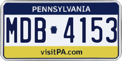 PA license plate MDB4153