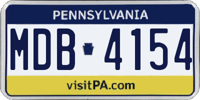 PA license plate MDB4154