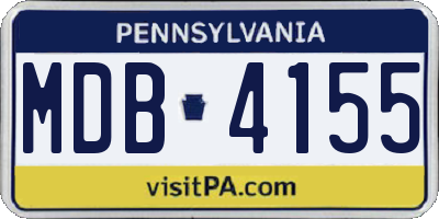 PA license plate MDB4155