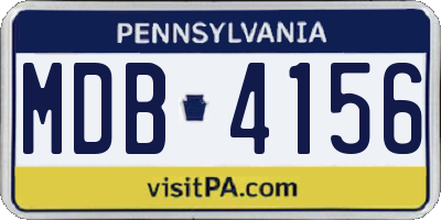 PA license plate MDB4156