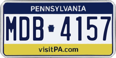 PA license plate MDB4157