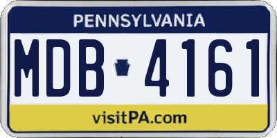 PA license plate MDB4161
