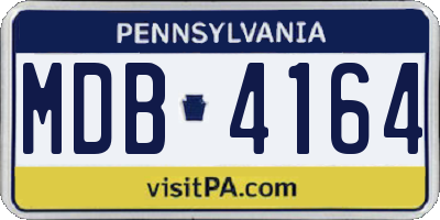 PA license plate MDB4164