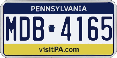 PA license plate MDB4165