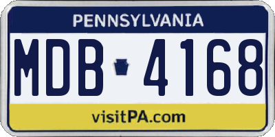 PA license plate MDB4168