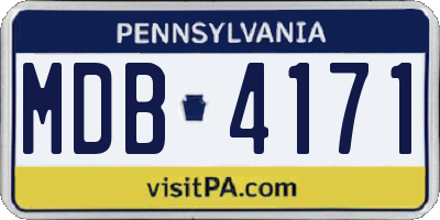 PA license plate MDB4171