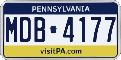 PA license plate MDB4177