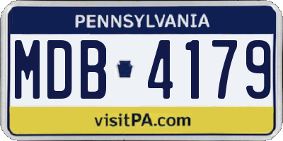 PA license plate MDB4179
