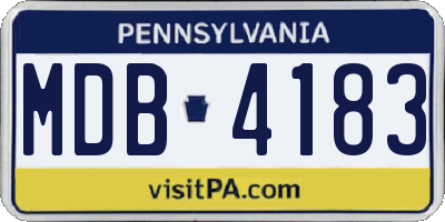 PA license plate MDB4183