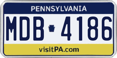 PA license plate MDB4186