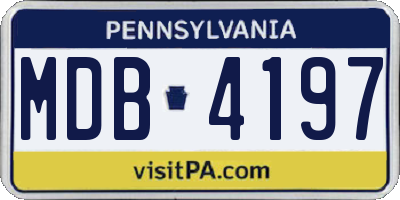 PA license plate MDB4197