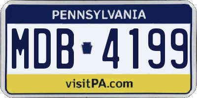 PA license plate MDB4199
