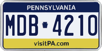 PA license plate MDB4210