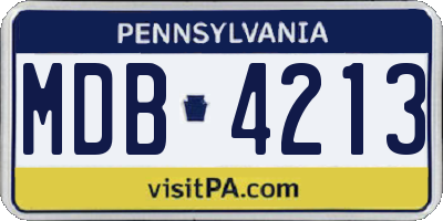 PA license plate MDB4213