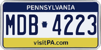 PA license plate MDB4223