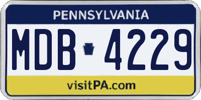 PA license plate MDB4229