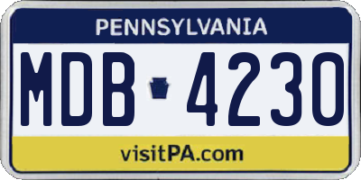 PA license plate MDB4230