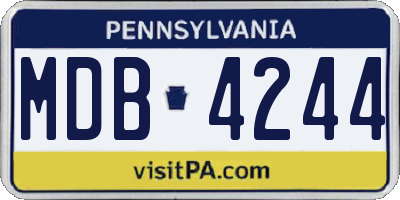 PA license plate MDB4244