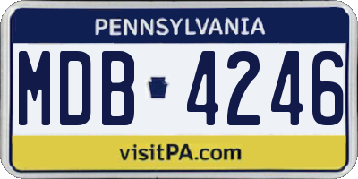 PA license plate MDB4246