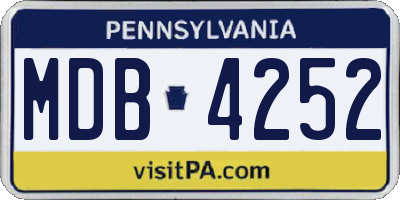 PA license plate MDB4252