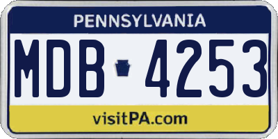 PA license plate MDB4253