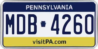 PA license plate MDB4260