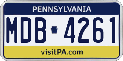 PA license plate MDB4261