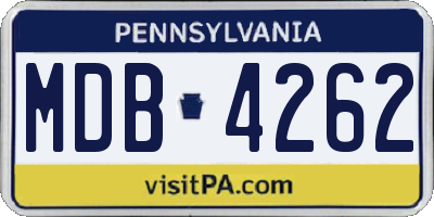 PA license plate MDB4262