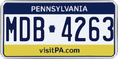 PA license plate MDB4263