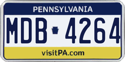 PA license plate MDB4264