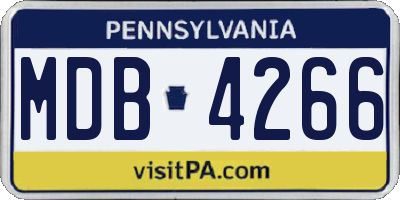 PA license plate MDB4266