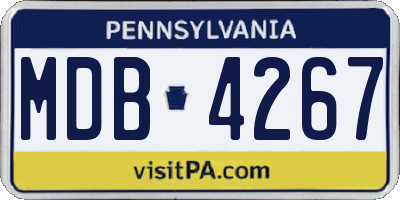 PA license plate MDB4267