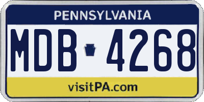 PA license plate MDB4268