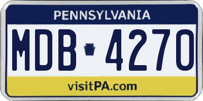 PA license plate MDB4270