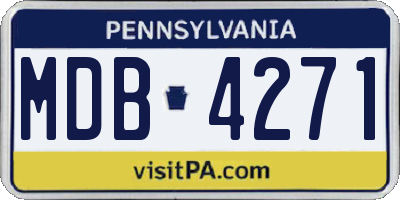 PA license plate MDB4271