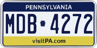 PA license plate MDB4272