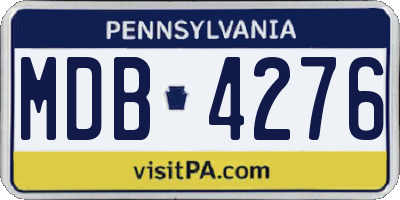 PA license plate MDB4276