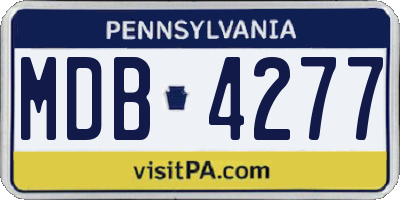 PA license plate MDB4277
