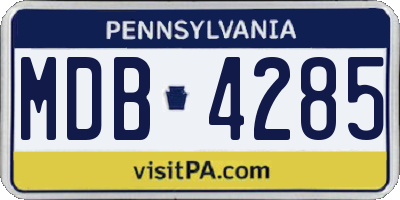 PA license plate MDB4285