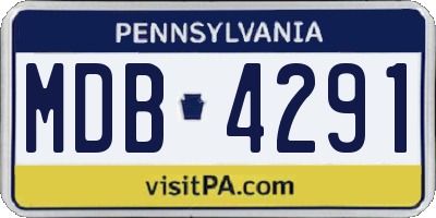 PA license plate MDB4291